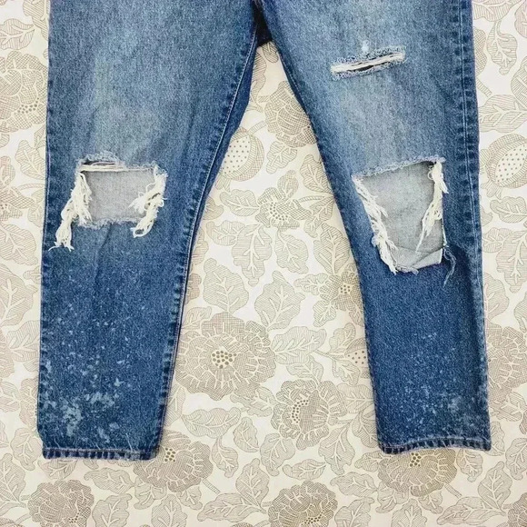 Levis Premium Women Distressed Jeans 30 L26 Blue Denim Bleached - Picture 4 of 10